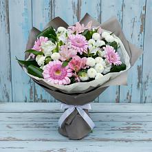 Букет цветов из:  Герберы, Альстромерии и Хризантемы в Зональной Станции