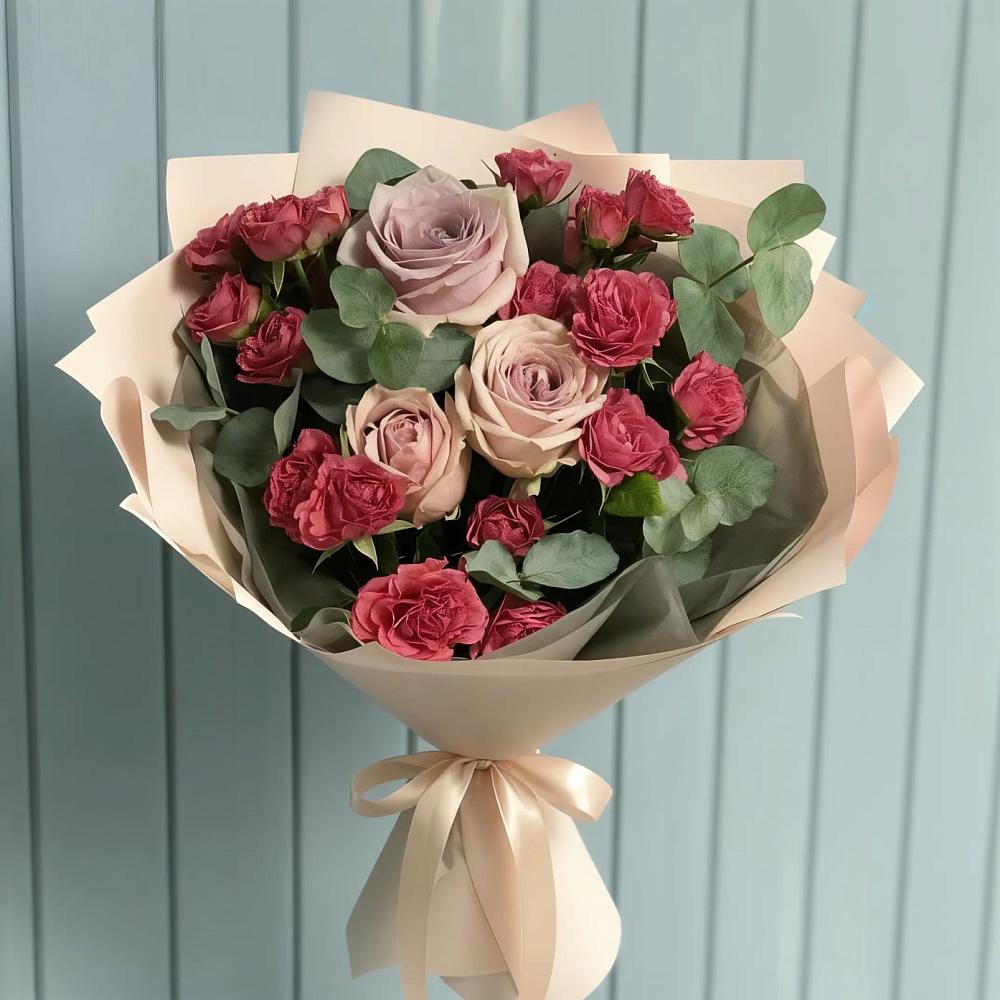 Букет цветов из: Гвоздики и Розы в Зональной Станции