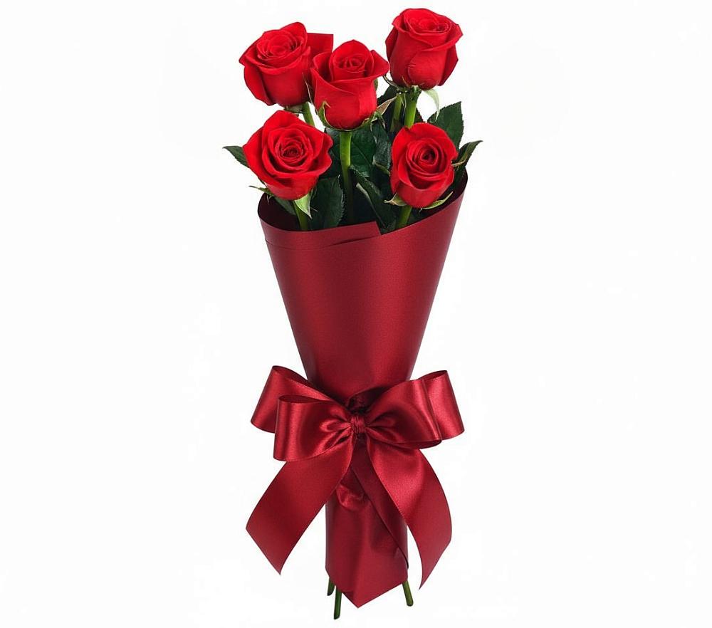 Букет 5 Красных роз Эдлесс Лав в Зональной Станции