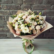 Букет цветов из:  Альстромерии, Розы и Хризантемы в Зональной Станции