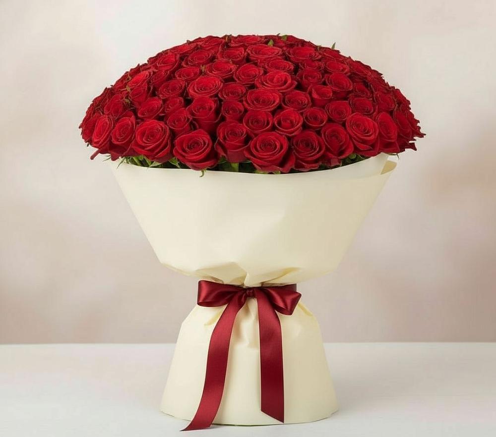 Букет 101 Красная роза Милано в Зональной Станции