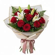 Букет цветов из:  Лилии и Розы #REPLACE_PRED# Зональной Станции