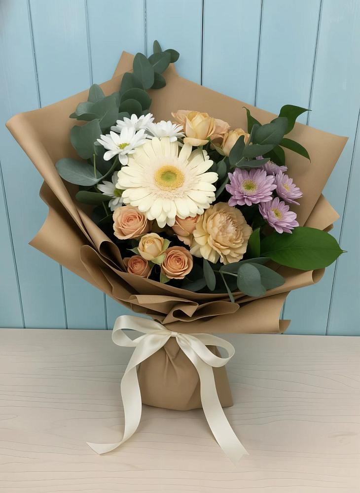 Букет цветов из: Герберы и Хризантемы в Зональной Станции