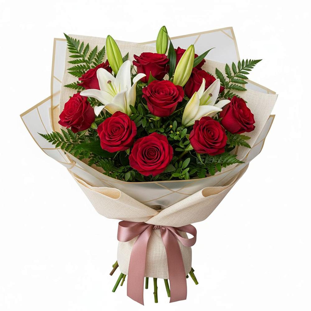 Букет цветов из: Лилии и Розы в Зональной Станции