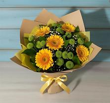 Букет цветов из:  Герберы и Хризантемы в Зональной Станции