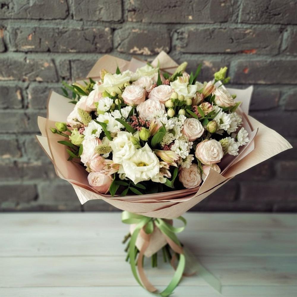 Букет цветов из: Альстромерии, Розы и Хризантемы в Зональной Станции