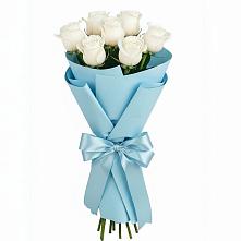 Букет 7 белых роз Проуд в Зональной Станции