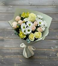 Букет цветов из:  Альстромерии, Розы и Хризантемы в Зональной Станции