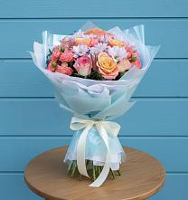 Букет цветов из:  Хризантемы и Розы в Зональной Станции