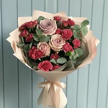 Букет цветов из:  Гвоздики и Розы #REPLACE_PRED# Зональной Станции